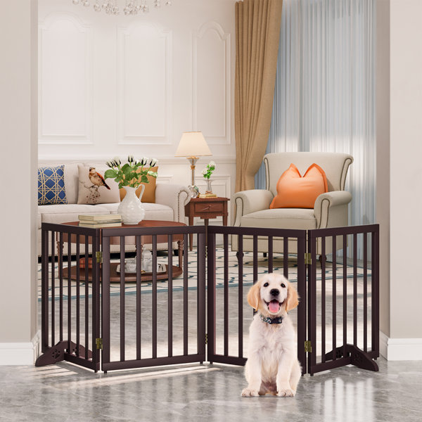 Tucker Murphy Pet™ Dalmira 4 Panel Solid Wood Freestanding Pet Gate